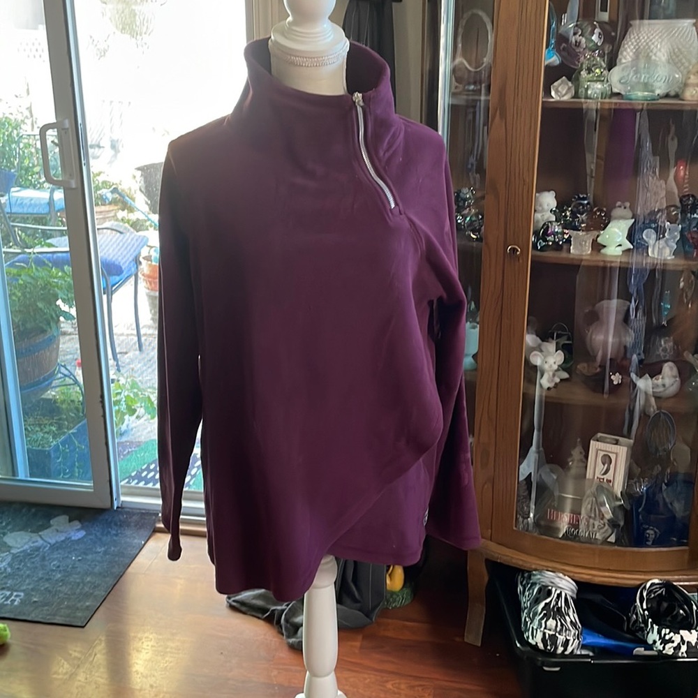 Large Calvin Klein Mulberry Asymmetrical Fleece Top